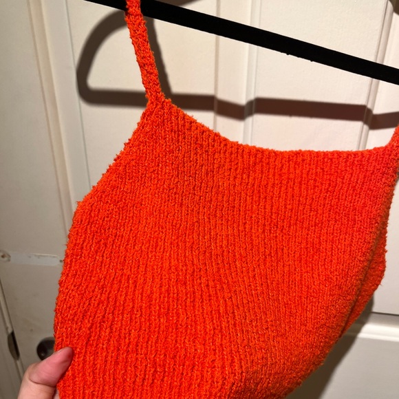 ZARA ORANGE RED KNIT TOP - Picture 3 of 4